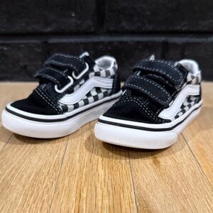 Toddler Old Skool Velcro Checkered Shoes